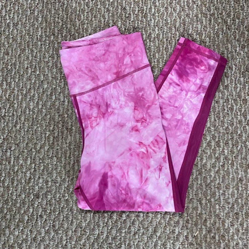 Zyia Active Fuchsia Hendrix Mesh Light N Tight Tie-Dye Leggings